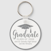 Chic Silver Gray Graduate Custom 2025 Abschluss