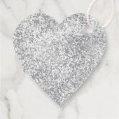 Chic Silver Gray Imitats Glitzer Geschenkanhänger (Rückseite)