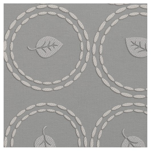 Chic Silver Gray Leaf Muster Stoff (Nahaufnahme)