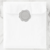 Chic Silver Grey Monogram Wedding Wax Siegel Runder Aufkleber (Tasche)