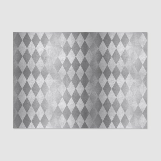 Chic Silver Harlequin Diamond-Musterpapier Seidenpapier (Vorderseite)