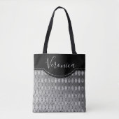 Chic Silver Harlequin Personalisiert Tote Bag Tasche (Vorderseite)