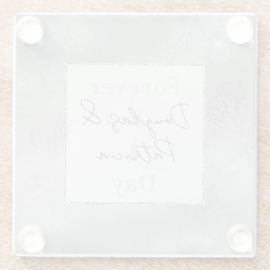 Chic Silver Lace Glasuntersetzer (Rückseite)