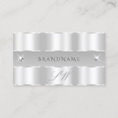Chic Silver Light Gray Sparkling Diamonds Initiale Visitenkarte (Vorderseite)