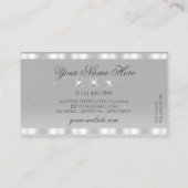 Chic Silver Light Gray Sparkling Diamonds Stilvoll Visitenkarte (Rückseite)