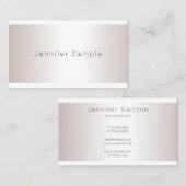 Chic Silver Look Minimalistisch Schlicht Trendy Sa Visitenkarte (Vorne/Hinten)