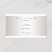 Chic Silver Look Minimalistisch Schlicht Trendy Sa Visitenkarte (Rückseite)