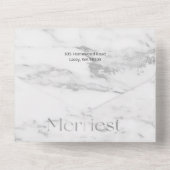Chic Silver Marble Joyful Typografy Foto All In One Einladung (Rückseite)