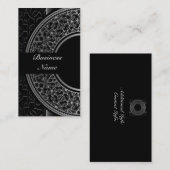 Chic Silver Medallion Business Card 4 Visitenkarte (Vorne/Hinten)
