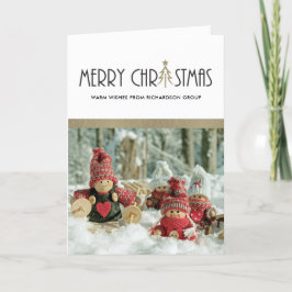 CHIC SILVER MERRY CHRISTMAS BUSINESS HOLIDAY FOTO KARTE