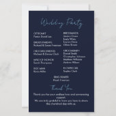 Chic Silver & Navy Blue Floral Wedding Programm (Rückseite)