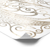 Chic Silver Peacock Bridal Party Begrüßung Poster (Ecke)