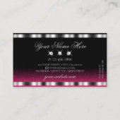 Chic Silver Pink Black Sparkling Diamonds Stilvoll Visitenkarte (Rückseite)