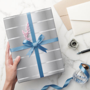 Chic Silver Ribbon Bow Brautparty Geschenkpapier