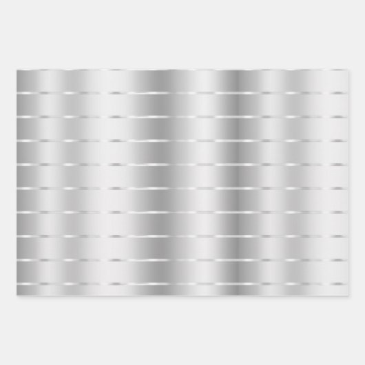 Chic Silver Ribbon Bow Brautparty Geschenkpapier Set (Vorderseite 3)