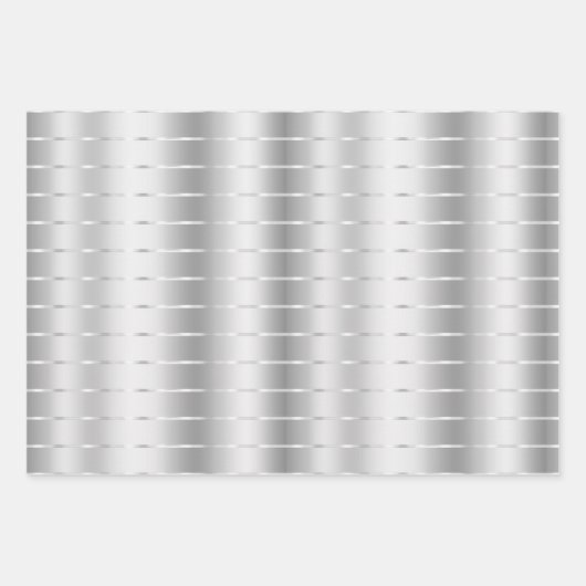 Chic Silver Ribbon Bow Brautparty Geschenkpapier Set (Vorderseite)