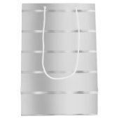 Chic Silver Ribbon Bow Brautparty Mittlere Geschenktüte (Rückseite)