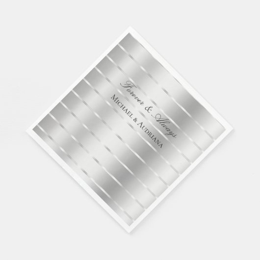 Chic Silver Ribbon Wedding Brautparty Serviette (Ecke)