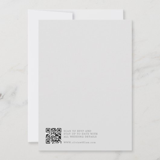 Chic Silver Script Wedding Einladung (Rückseite)