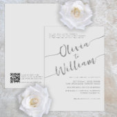 Chic Silver Script Wedding Einladung