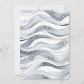 Chic Silver Sparkle Waves Brautparty Einladung (Rückseite)