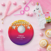 Chic Silver Star String Light Gradient Geburtstag Pappteller (Party)