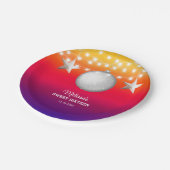 Chic Silver Star String Light Gradient Geburtstag Pappteller (Schrägansicht)