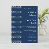 Chic Silver Stripes Hochzeitsempfang Einladung (Stehend Vorderseite)