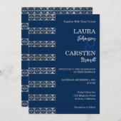 Chic Silver Stripes Hochzeitsempfang Einladung (Vorne/Hinten)