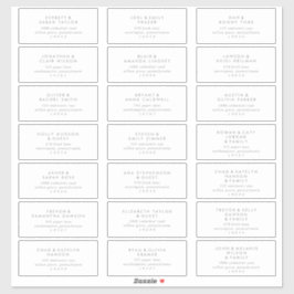 Chic Silver Typografy Wedding Guest Address Label