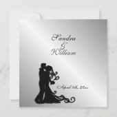 Chic Silver Wedding Einladung (Rückseite)