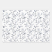 Chic Silver White Floral Wedding Geschenkpapier Set (Vorderseite 3)