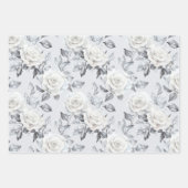 Chic Silver White Floral Wedding Geschenkpapier Set (Vorderseite 2)