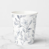 Chic Silver White Floral Wedding Pappbecher (Links)