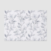 Chic Silver White Floral Wedding Seidenpapier (Vorderseite)