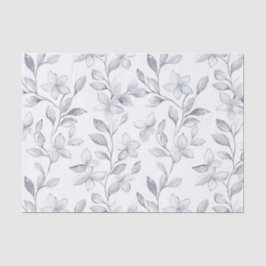 Chic Silver White Floral Wedding Seidenpapier