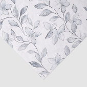 Chic Silver White Floral Wedding Seidenpapier (Ausschnitt)