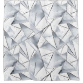 Chic Silver White Triangle Duschvorhang (Vorderseite)