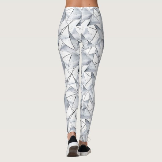 Chic Silver White Triangle Leggings (Rückseite)