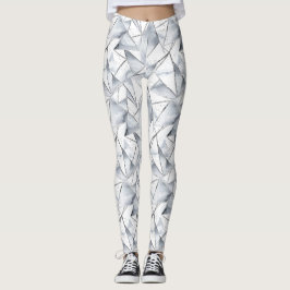 Chic Silver White Triangle Leggings