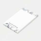 Chic Silver White Triangle Post-it Klebezettel (angewinkelt)