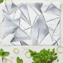 Chic Silver White Triangle Weihnachten Geschirrtuch