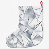 Chic Silver White Triangle Weihnachten Großer Weihnachtsstrumpf (Rückseite)