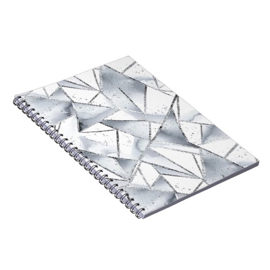Chic Silver White Triangle Weihnachten Notizblock (Rechte Seite)