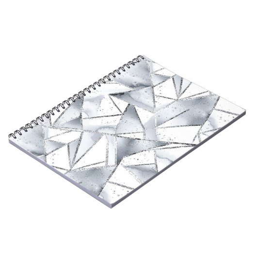 Chic Silver White Triangle Weihnachten Notizblock (Linke Seite)