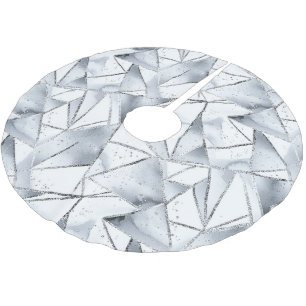 Chic Silver White Triangle Weihnachten Polyester Weihnachtsbaumdecke