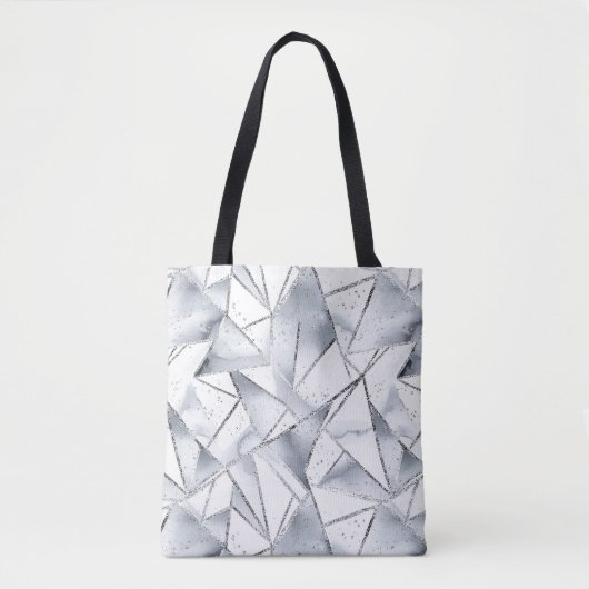 Chic Silver White Triangle Weihnachten Tasche (Vorderseite)
