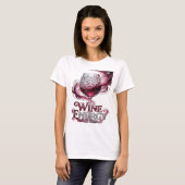 Chic Silver WINE ENERGY 3D Text Kunst T-Shirt (Vorne ganz)