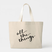 Chic Simple All things Moderne Script Jumbo Stoffbeutel (Rückseite)