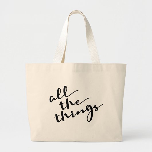 Chic Simple All things Moderne Script Jumbo Stoffbeutel (Vorne)